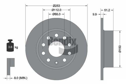 Pcs bendix braking bds1007 - 2,