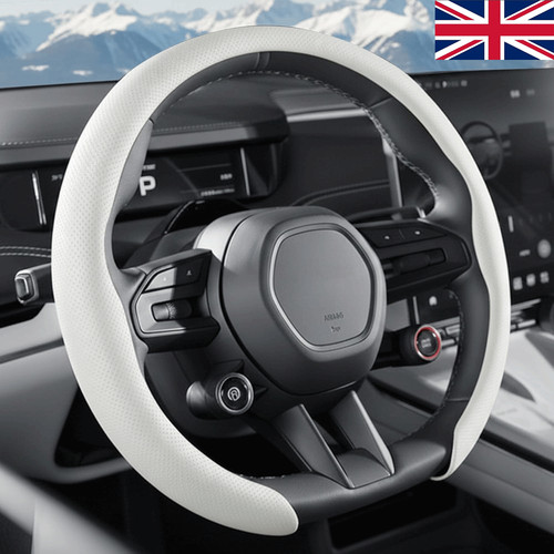 White steering wheel cover - wheel,
